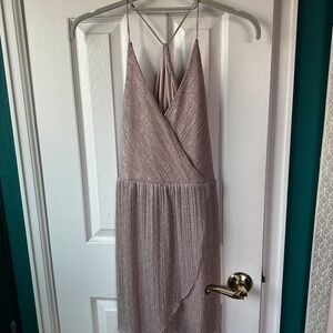 Express Shimmering Mauve Backless Dress